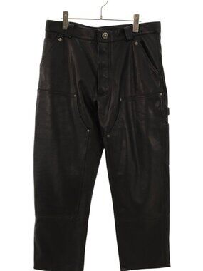 Chrome Hearts Carpenter Lthr Double Knee Leather Long Pants